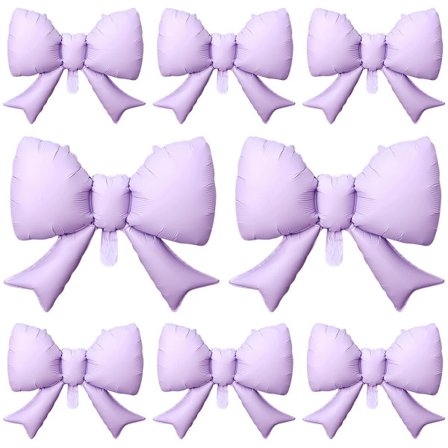 8 stk. lilla sløjfe balloner, store festdekorationer til babyshowers, fødselsdage, kvinde- og mandefester, sløjfe-tema festartikler