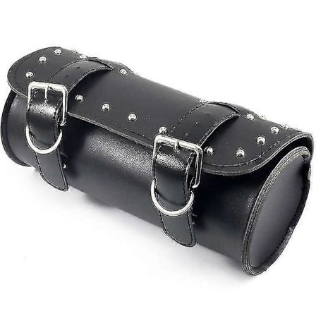 Moottoripyörän ohjaustangon laukku, moottoripyörän haarukkatyökalulaukku, moottoripyörän työkalulaukku PU-nahkaa 2 hihnalla