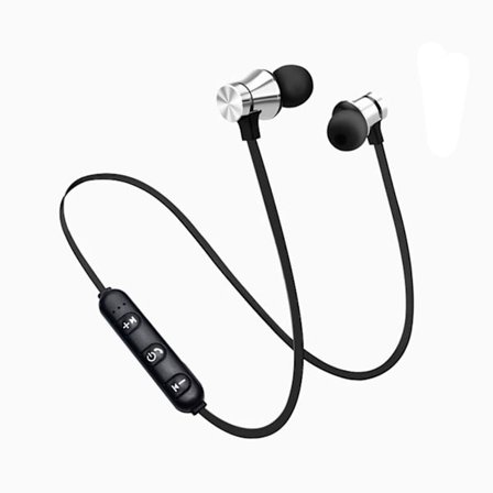 Bluetooth Stereo Earphone Headset Trådlösa Magnetiska In-Ear Earbuds Hörlurar(Silver)