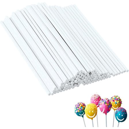 100-pack papperssugrör för att göra roliga lollipops, vita