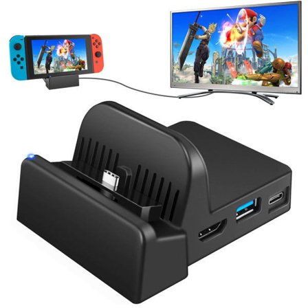 Switch Docka Kompatibel med Nintendo Switch/OLED, USB C Kompatibel med HDMI TV-adapter
