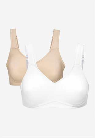 Cellbes of Sweden - Uforet soft BH Ingrid 2-pack i beige + hvid til damer i størrelse 80B