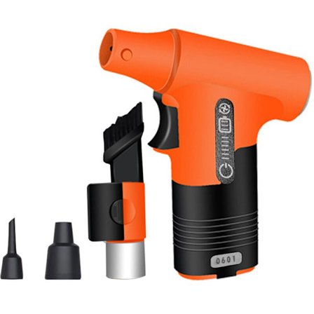 Tryckluftsblåsare, 130 000 RPM med 3000mAh Batteri, 3 Justerbara Hastigheter Blåspistol och Dammsugare för Bil, Hem, Tangentbord, PC - Röd