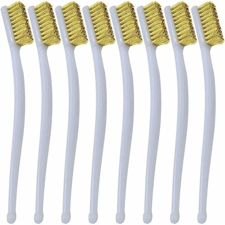 Lille messingbørste 8 stk. Mini stålbørster til rengøring af loddeslagge, rust, 3D-printerdyse