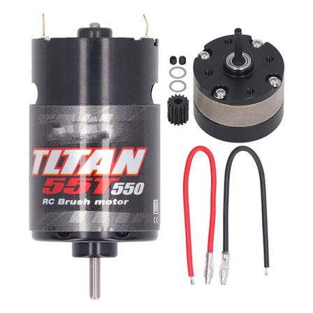 550 RC Motor Sort Børstet Motor 55T Indbygget Køleventilator Højhastigheds Universalmotor med 1/3 Reductionsgearkasse til 1/14 1/10 RC Crawler Bil 