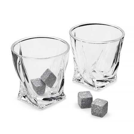 Snoede whiskyglas med 4 genanvendelige isterninger