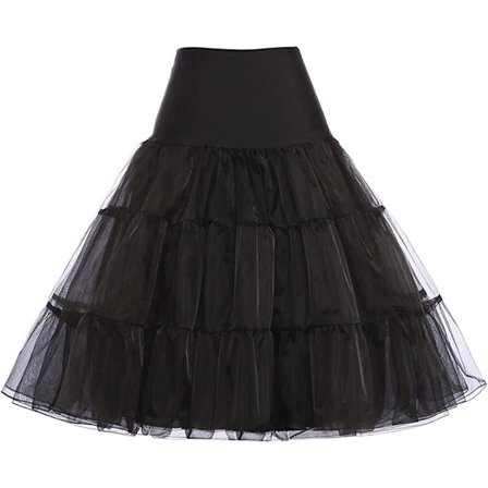 50-tals underkjol Rockabilly Dress Crinoline Tutu för kvinnor Black