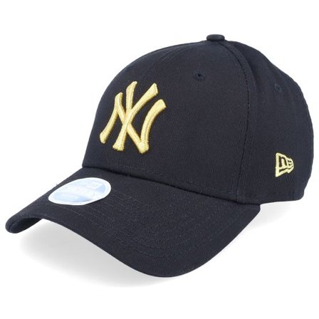 New Era - MLB Svart adjustable Keps - New York Yankees Womens Metallic Logo 9FORTY Black Adjustable @ Hatstore