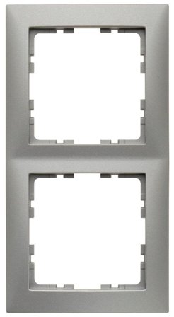 Hager 10129939 Kombinasjonsramme sølv 2 rom, Strømbrytere & vegguttak