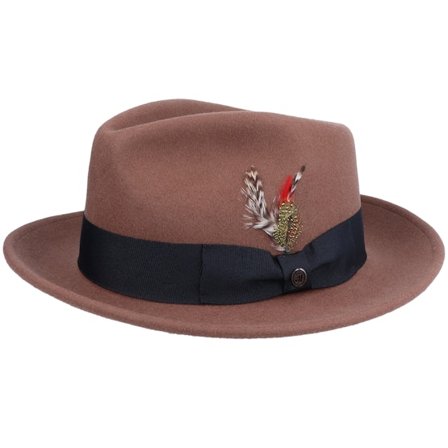 Jaxon & James - Crushable C-Crown Pecan Fedora Fedora Brown Hat - @ Hatstore