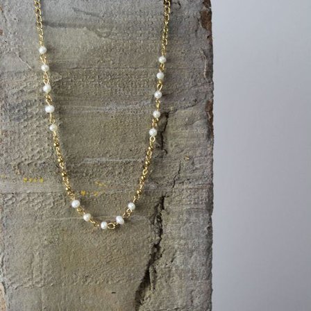 Dansk Copenhagen - Hope Fine Necklace 18K Guldpläterat vita pärlor