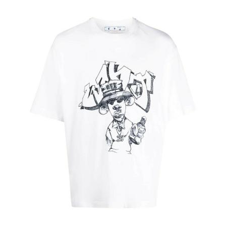 Off White, T-Shirts Wit, Heren, Maat:L