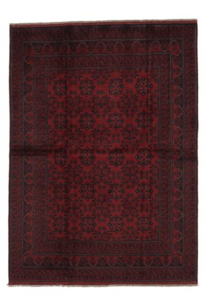 Anudada A Mano Afghan Khal Mohammadi Alfombra 170X234 De Lana Negro/Rojo Oscuro