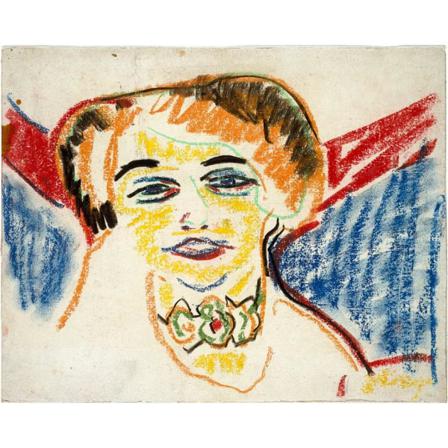 Head Of A Woman, , Ernst Ludwig Kirchner Brun