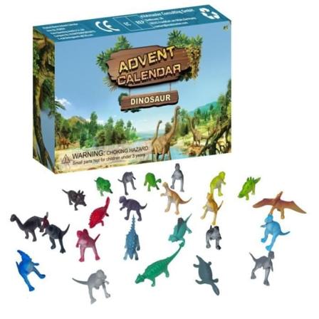 Vuoden 2023 adventtikalenteri 24 dinosauruksella, dinosauruslelut, joulukalenteri, pojille ja tytöille
