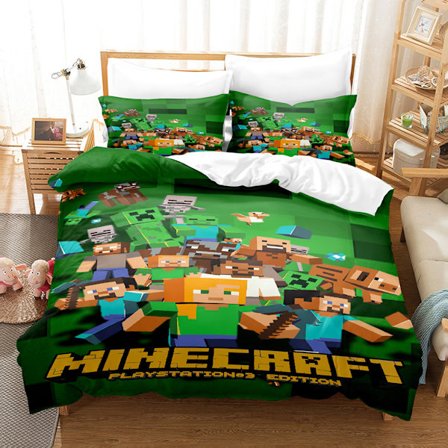 Minecraft My World Tredelad Påslakanset Överkast Lakan Örngott Sängkläder_xx