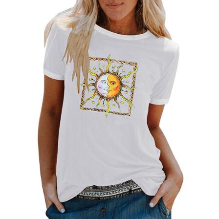 Kortärmad T-shirt För Kvinnor Printed T-shirt