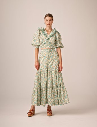 by Ti Mo Cotton Party Skirt - Green - XL