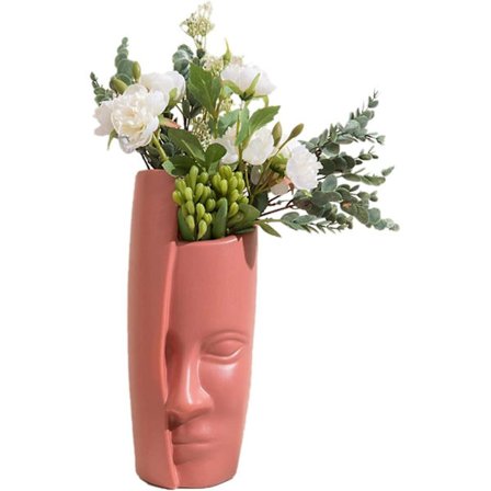 Pe Blomstervase, Abstrakt Kreativ Menneskeansigt Display Rum Dekoration Desktop Ornament Til Hjemmet