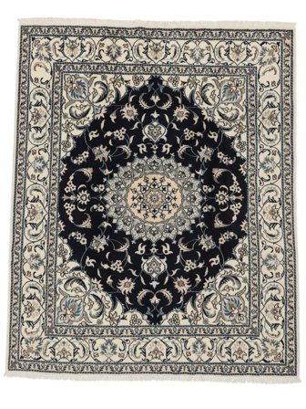 Tapis D'orient Naïn 201X245 Noir/Jaune Foncé (Laine, Perse)
