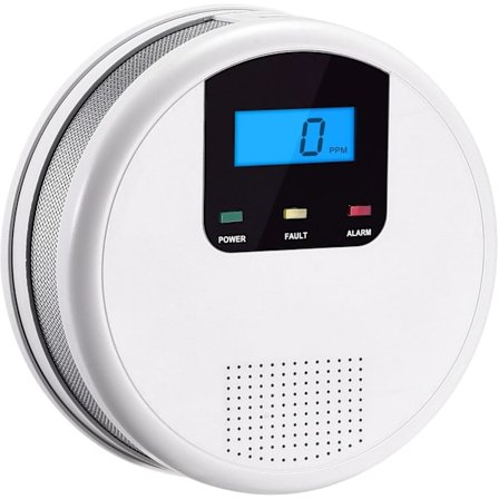 Koldioxidlarm detektor EN 50291 certifierad, CO-larm detektor med digital display, utbytbara AA-batterier