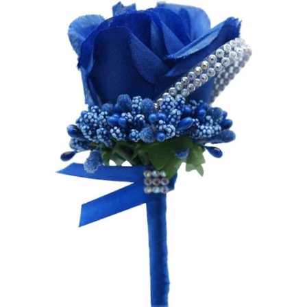 Ruusu Hääviehe Viehe Käsintehty Rintakukka Napinläpi Kukat Keinotekoinen Häät Tanssiaiset Juhlakukat Sisustus Simulaatiokukka (Royal Blue)
