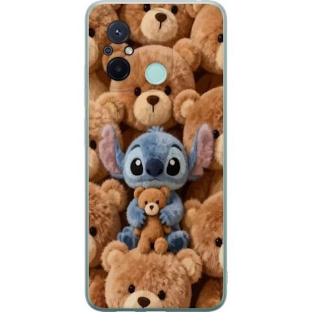 Yhteensopiva Puhelinkuori Xiaomi Redmi 12C Stitch ympäröity ruskeilla teddykarhuilla, joilla on pieni nallekarhu sylissään söpössä ja kodikkaassa kawa