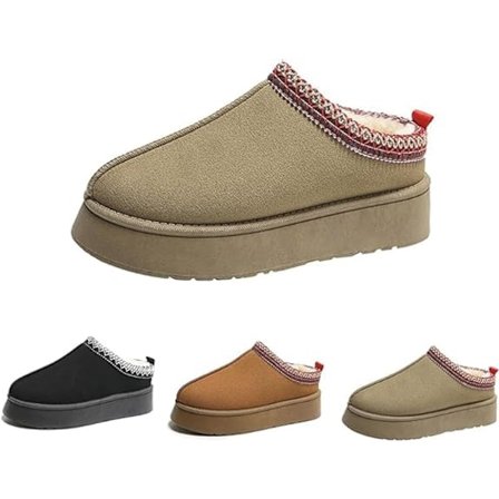 Dames tøfler Vinterplattform Mini støvletter Kort pels Fleecefôret Hus Tøfler