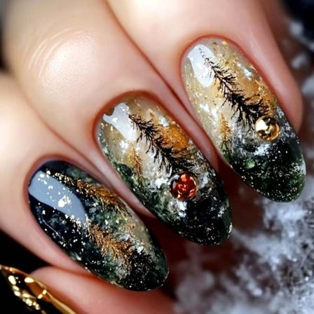 24 st Korta Mandelformade Lösnaglar Tryck På Naglar Konstgjorda Naglar Falska Naglar Gåvor