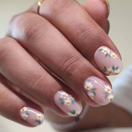 Fyrkantiga Press On-naglar Blomma Färgglada Falska Naglar Limmas På Akrylnaglar