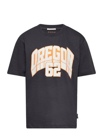 Printed T-Shirt T-shirts Short-sleeved Grå Tom Tailor*Betinget Tilbud