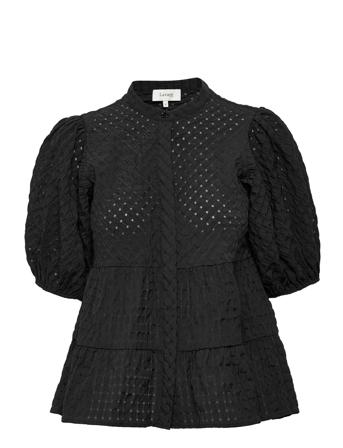 Lr-Serina Blouses Short-sleeved Sort Levete Room