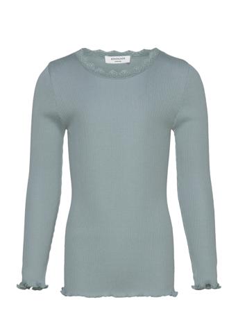 Beatha Silk T-Shirt W/ Lace Rosemunde Kids Blue