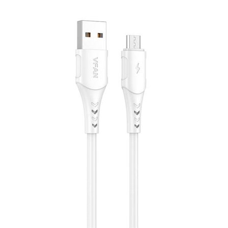 USB til Micro USB-kabel VFAN Colorful X12, 3A, 1 m (hvit)