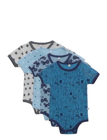 Body Ss Ao-Printed Bodies Short-sleeved Multi/mönstrad Pippi