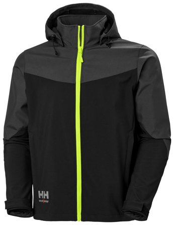 Helly Hansen Workwear Oxford 74290_999 Softshell-takki hupulla, musta Musta, Vaatteet
