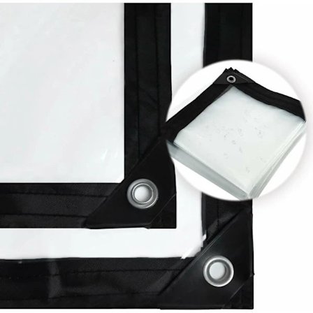 Transparent vanntett presenning med maljer, transparent vanntett presenning, laget av værbestandig polyetylen (2x2m)