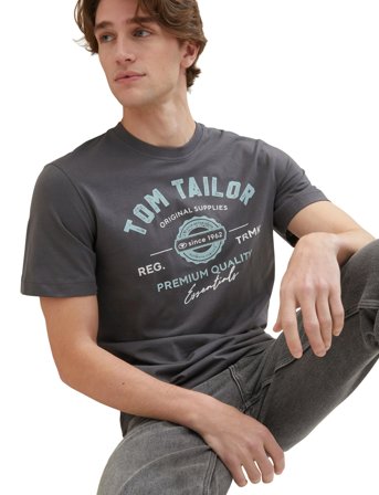 Tom Tailor Logo Tee - Grey - L