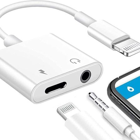 Adapter Avizar Ada-IP5-35ip5-V2 (Lightning Jack 3,5 mm-hvit) hodetelefoner