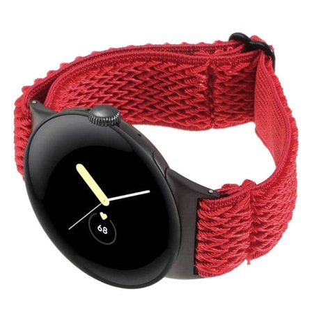 Google Pixel Watch 2 / Pixel Watch Nylon punottu kellonauha aaltoranneke - Punainen