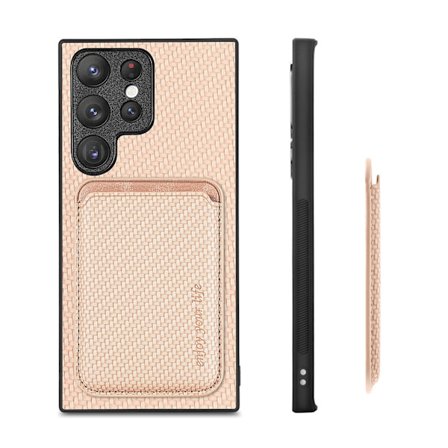 Samsung S24 Ultra suojakotelo irrotettavalla korttipaikalla (Khaki)