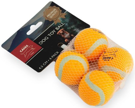 Active Canis Tennisball 4,5 cm 4 pcs Premium Orange - Apporteringsleksaker