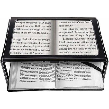 A4 Helbildsläsningsförstoringsglas Handsfree Rektangulär Stående Förstoringsglas Med 12 LED-lampa 2.5x Förstoringslins Kompatibel Läsning Kompatibel 