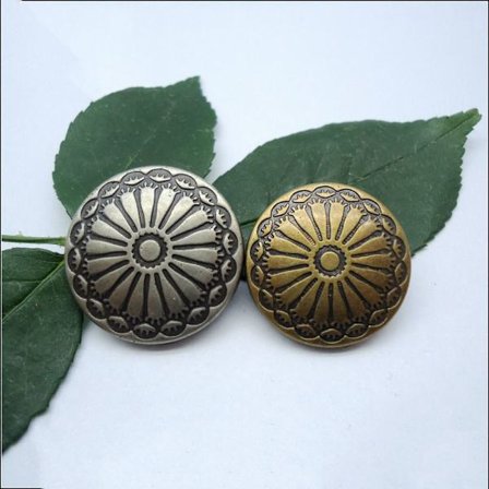 Metallskaftknappar Blomma metallknappar Antik metallskaft