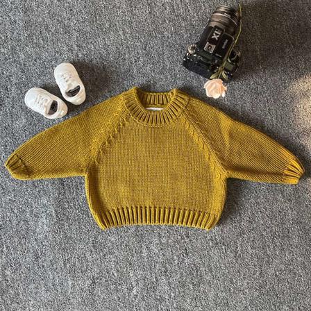 Barn Enfärgade Tecknat Print Toppar Chunky Stickad Sweatshirt