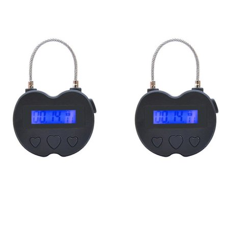 2x Smart Tidslås LCD-Skjerm Tidslås USB Oppladbar Midlertidig Timer Hengelås Reise Elektronisk