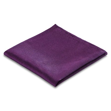 Pochette de costume violette en sergé de soie pour hommes - Pochettes de costume de couleur unie