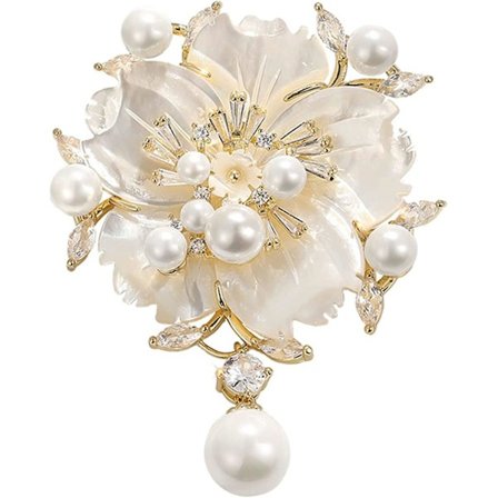 Elegant Pärlblomma Designer Brosch Pins Broscher Smycken För Kvinnor Mode Julgåva
