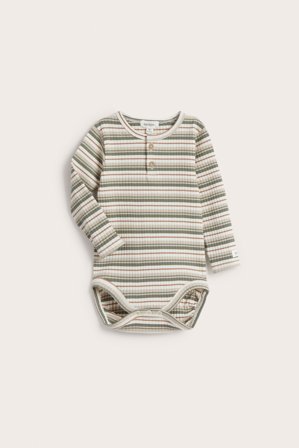Newbie | Body w paski, z długimi rękawami | Offwhite