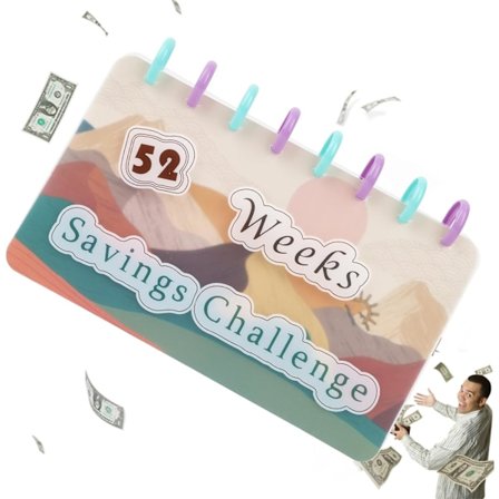 52 Ugers Opsparingsudfordring, 2024 Genanvendelig Budgetbog med Kontantkonvolutter